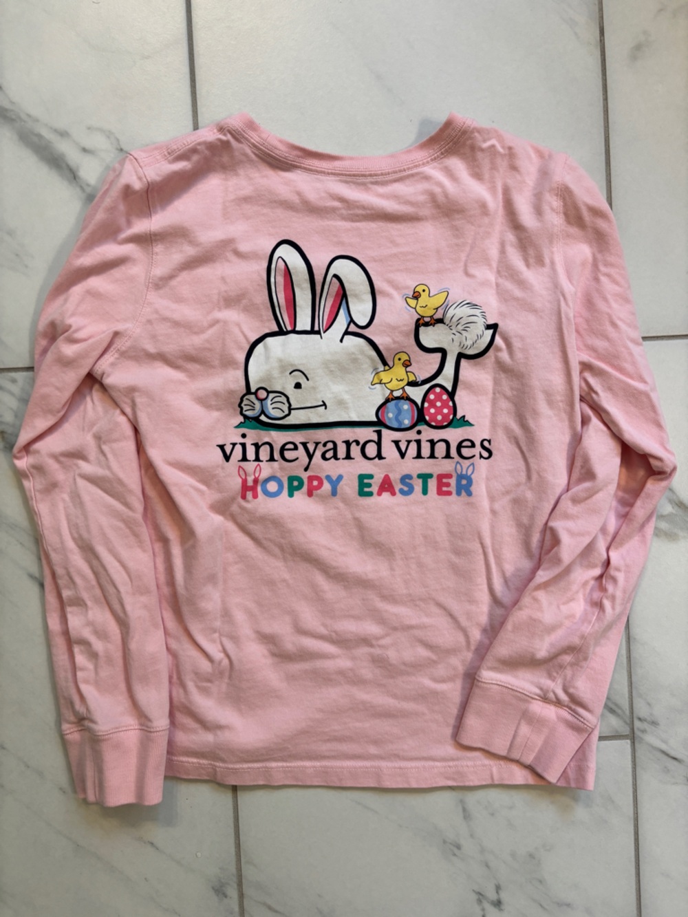 Vineyard Vines Pink Kids Long-Sleeve 'Hoppy Easter' Tee - M/10-12